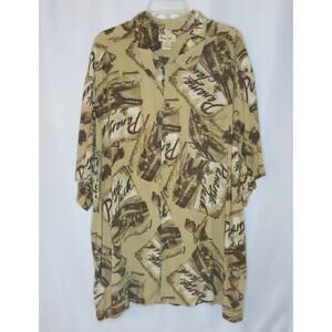 PANAMA JACK Hawaiian Shirt Size 3XL Men Rum Bottles Button Down Short Sleeve